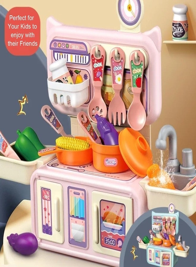 VENTUREBELL Kids Play Kitchen Set, Pretend Cooking Toy with Utensils and Food Accessories, Multicolor, Birthday Gift Item - Image 3